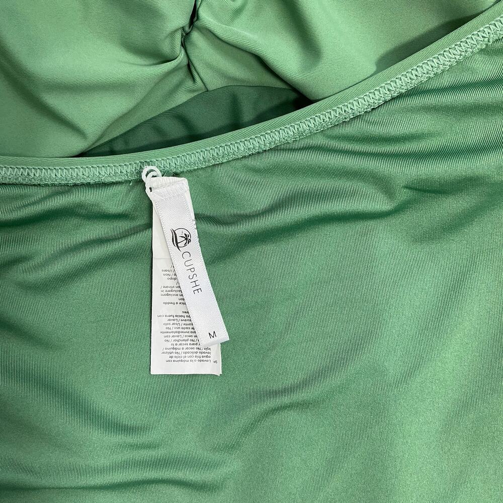 Cupshe Ruched Twist-Front Halter One Piece Swimsuit in Green - Picture 8 of 10